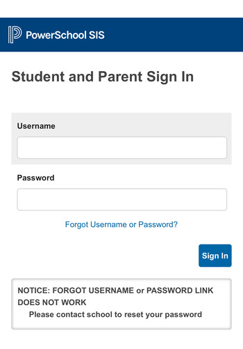 PowerSchool Student/Parent Portal sign in page